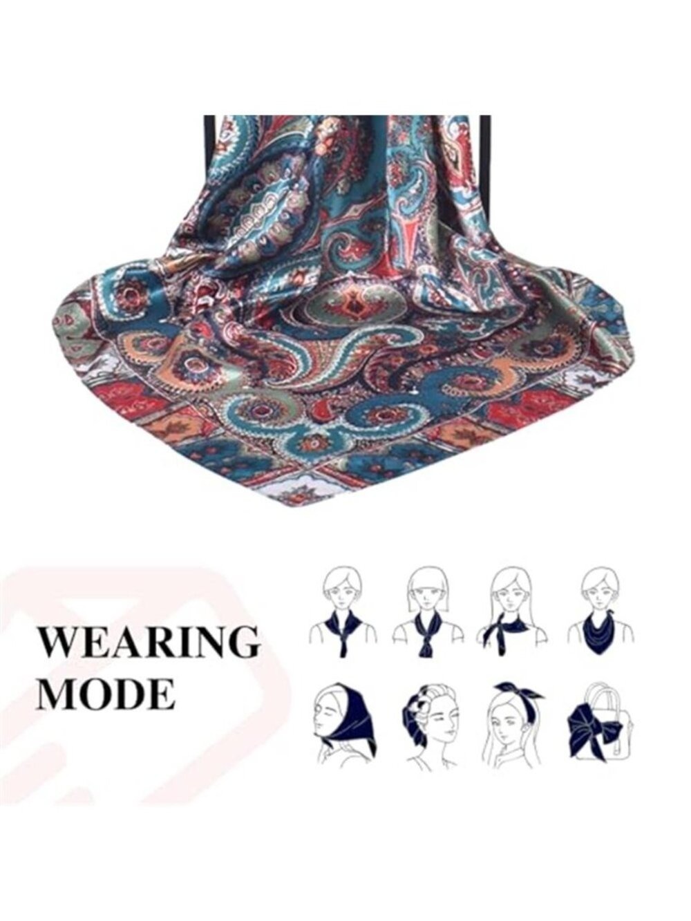 35" Silk Feel Satin Square Scarf ✨ Hair Wrap Head Scarf Neck Bandana OS - Picture 7 of 7